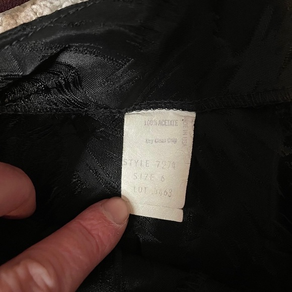 Vintage Women’s Black Floral Spaghetti Strap Acetate Sheath Midi Dress, Size 6 - Picture 6 of 9